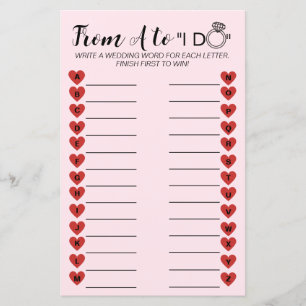 Jogo De Casamento A A Z - Atividade De Chá de pane