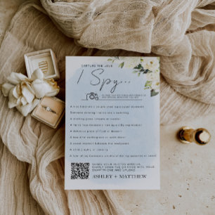 Jogo de Casamento "I Spy" de Rosa Azul e Branca