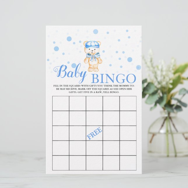 Jogo de Chá Baby Boy Blue Bingo (Em pé/Frente)