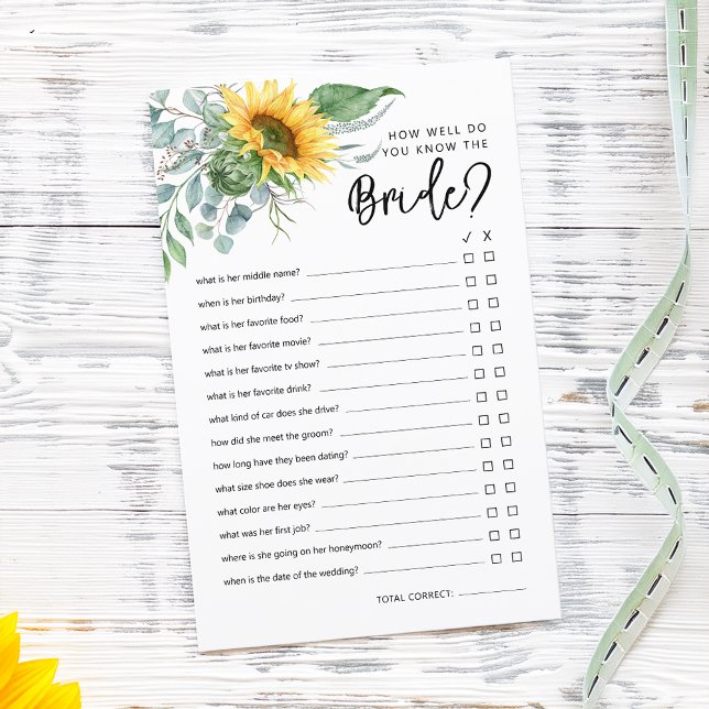 Jogo de Chá da Noiva Rústico Quão Bem Você Conhece (Rustic How Well Do You Know The Bride Shower Game)