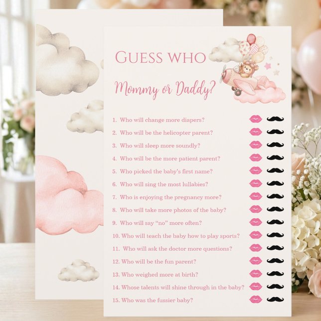Jogo de Chá de Bebê Adivinhe Mamãe ou Papai (We Can Bearly Wait Guess Who Mommy or Daddy Game | Girl Baby Shower)