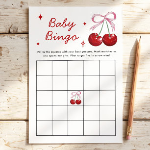 Jogo de Chá de Bebê Baby Bingo Cereja no Topo com