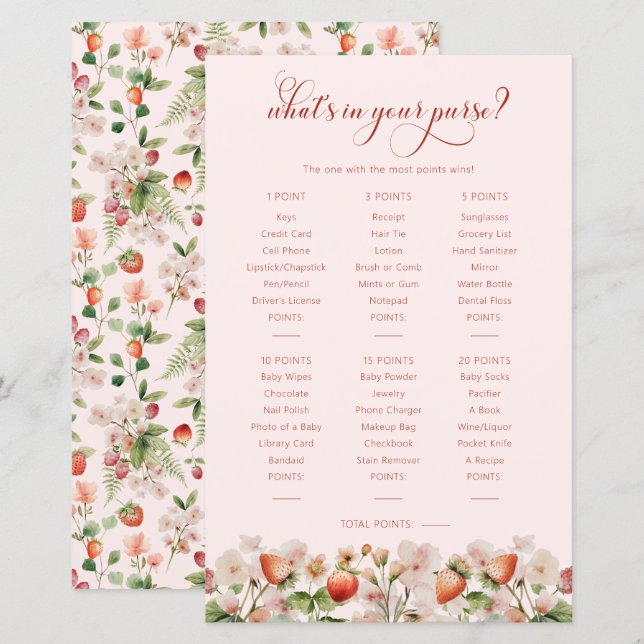 Jogo de Chá de Bebê Berry (Frente/Verso)