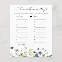 Jogo de Chá de Bebê com Folhagem de Flor Silvestre