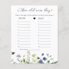 Jogo de Chá de Bebê com Folhagem de Flor Silvestre