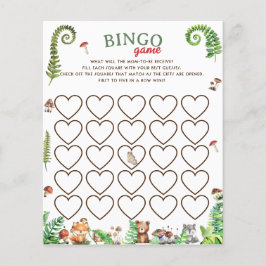 Jogo de chá de bebê de animais da floresta Bingo