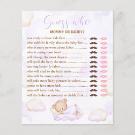 Jogo de Chá de Bebê Urso Quem é o Roxo Lavanda