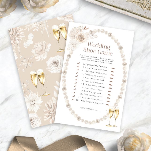 Jogo de Chá de Calçado de Casamento (Pearls and Prosecco Wedding Shoe Shower Game
)