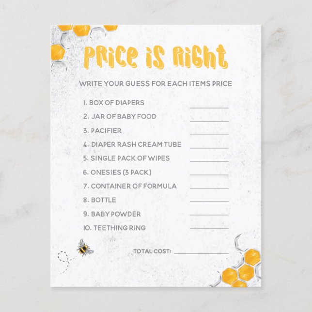 Jogo de Chá de fraldas Amarelo de Abelhas de Mel D (Frente)