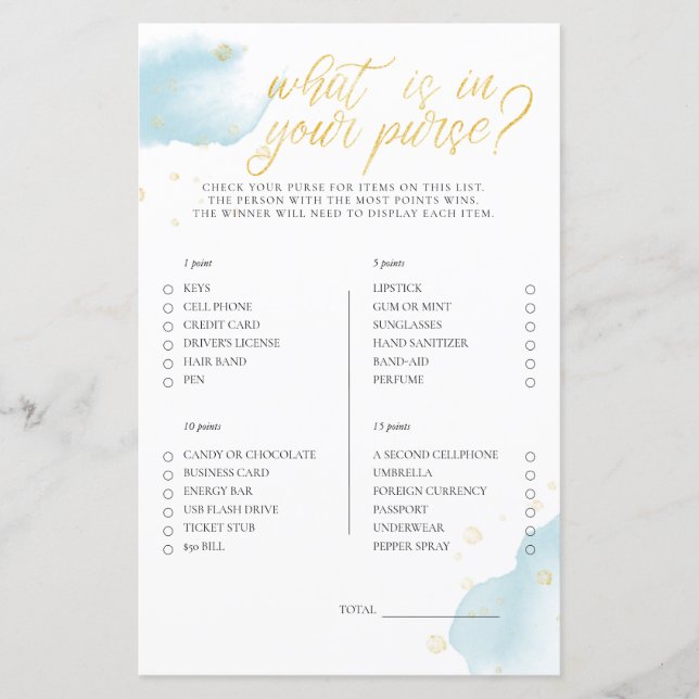 Jogo de Chá de fraldas Azul de inverno - O que há  (Frente)