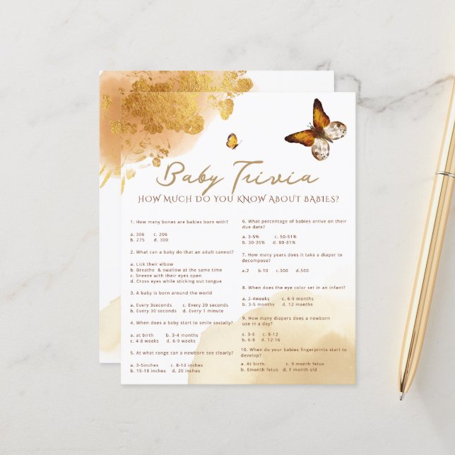 Jogo de Chá de fraldas da Borboleta Boho (Frente/Verso In Situ)