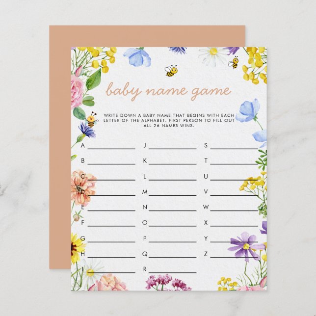 Jogo De Chá de fraldas De Abelhas Como Pode Ser (Frente/Verso)