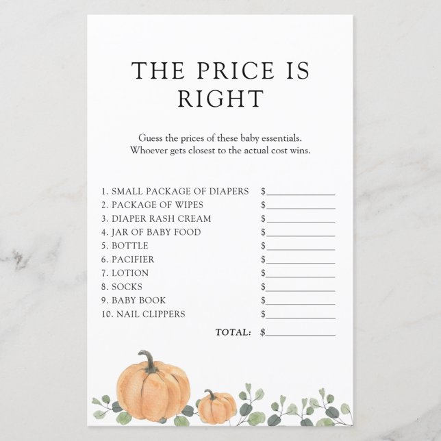 Jogo de Chá de fraldas de Abóbora de Aquarela (Frente)