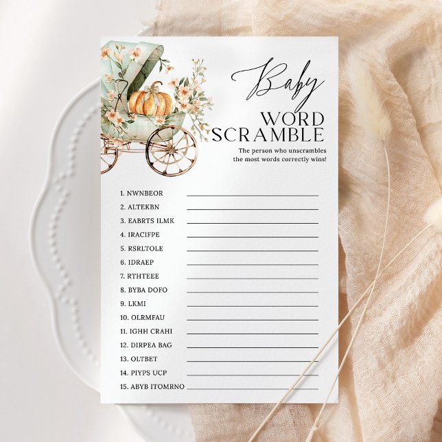 Jogo de Chá de fraldas de Abóbora de Palavra de Be (Criador carregado)