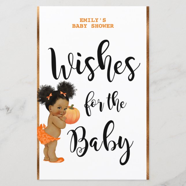 Jogo de Chá de fraldas de Abóbora IMPRESSO (Frente)