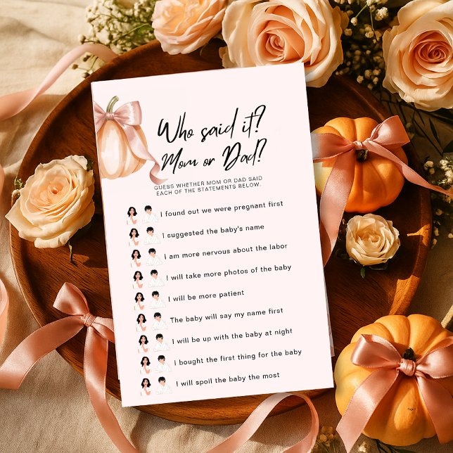 Jogo De Chá de fraldas De Abóbora Que Disse? Mãe o (Criador carregado)