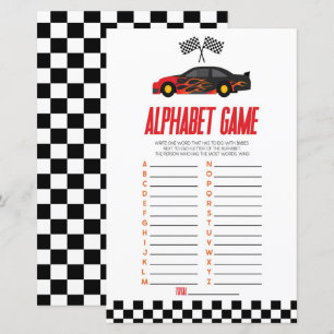 Jogo de Chá de fraldas de Alphabet Race Car