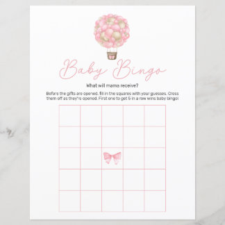 Jogo de Chá de fraldas de Balão de Ar Quente Rosa