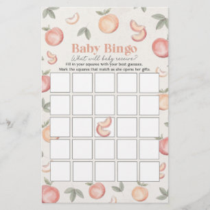 jogo de chá de fraldas de bingo de bebê de pêssego