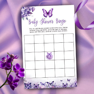 Jogo de Chá de fraldas de Bingo Roxo da Borboleta