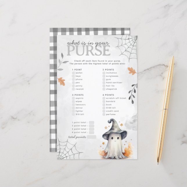 Jogo de Chá de fraldas de Bolsa de Halloween (Frente/Verso In Situ)