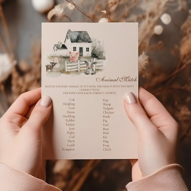 Jogo de Chá de fraldas de Correspondência Animal (Criador carregado)