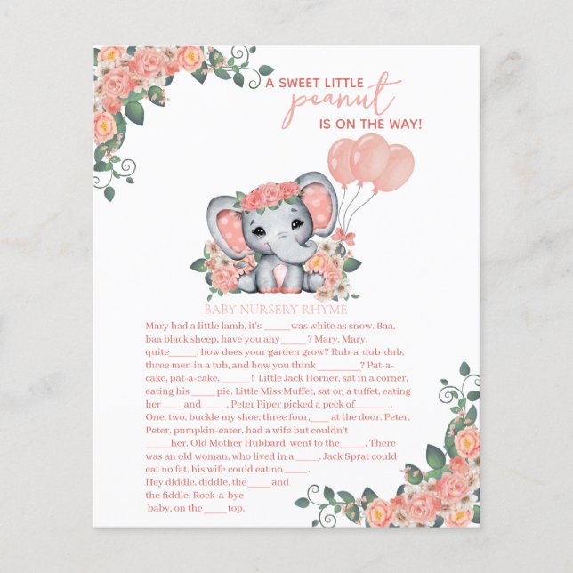 Jogo de Chá de fraldas de Elefante (Frente)