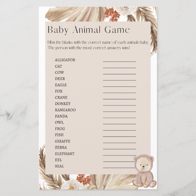 Jogo de Chá de fraldas de Gravidez (Frente)