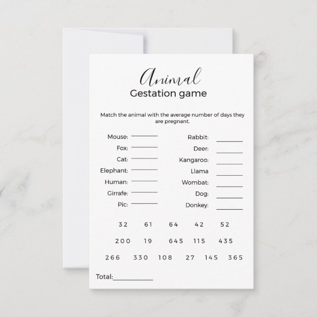 Jogo de chá de fraldas de jogos de gestação animal (Frente)