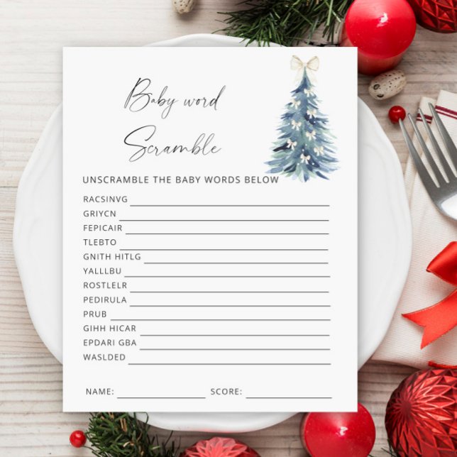 Jogo de chá de fraldas de palavra de inverno (Criador carregado)