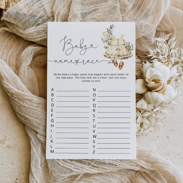 Jogo de chá de fraldas de raça de nome de bebê Cot (Criador carregado)