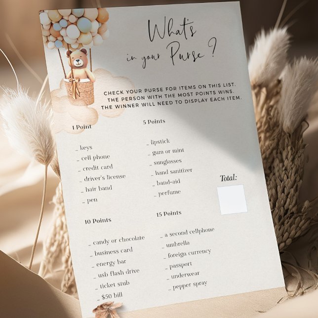 Jogo De Chá de fraldas De Urso, O Que Há Na Sua Bo (Criador carregado)