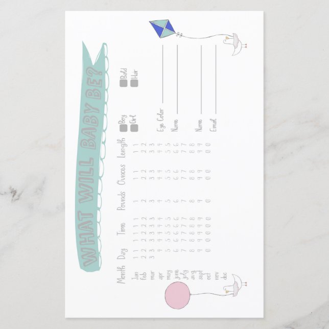 Jogo de Chá de fraldas do Baby Predictor Adventure (Frente)