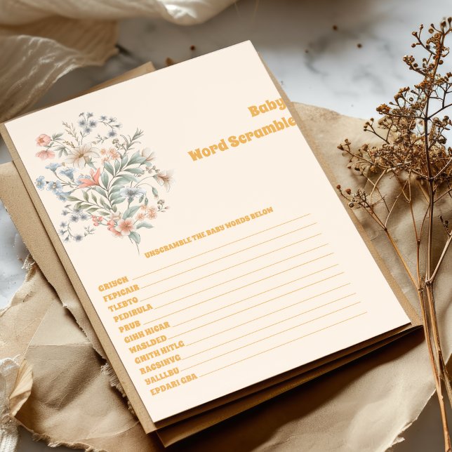 Jogo de Chá de fraldas do Baby Word Scramble (Criador carregado)