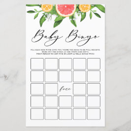 Jogo de Chá de fraldas do Bingo Bebê com Toranja A