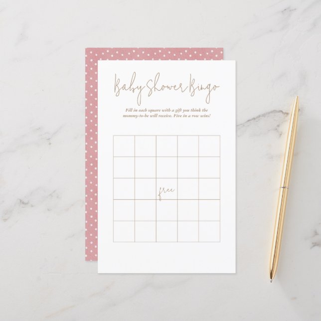 Jogo de Chá de fraldas do Bolinhas Baby Bear Bingo (Frente/Verso In Situ)