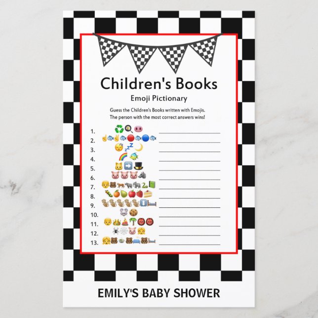 Jogo de Chá de fraldas do Carro de Corrida Impress (Frente)