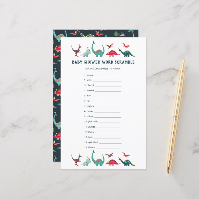 Jogo de Chá de fraldas do Dinossauro Cachorro do W (Frente/Verso In Situ)