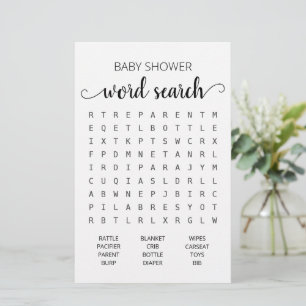 Jogo de Chá de fraldas do Jogo de Pesquisa do Word