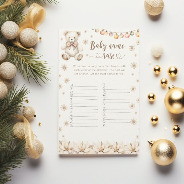 Jogo de chá de fraldas do nome do bebê do Winter T (Criador carregado)