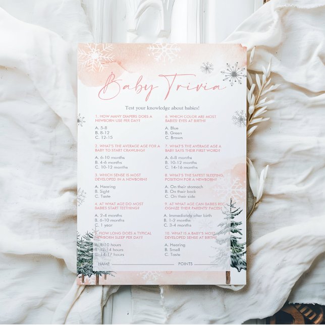 Jogo de Chá de fraldas do Winter Baby Trivia (Criador carregado)