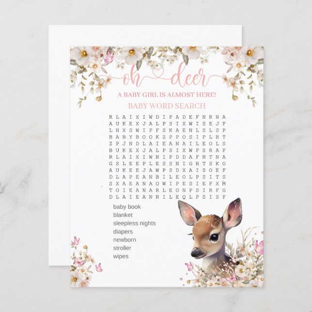 Jogo de Chá de fraldas do Woodland Deer (Frente/Verso)