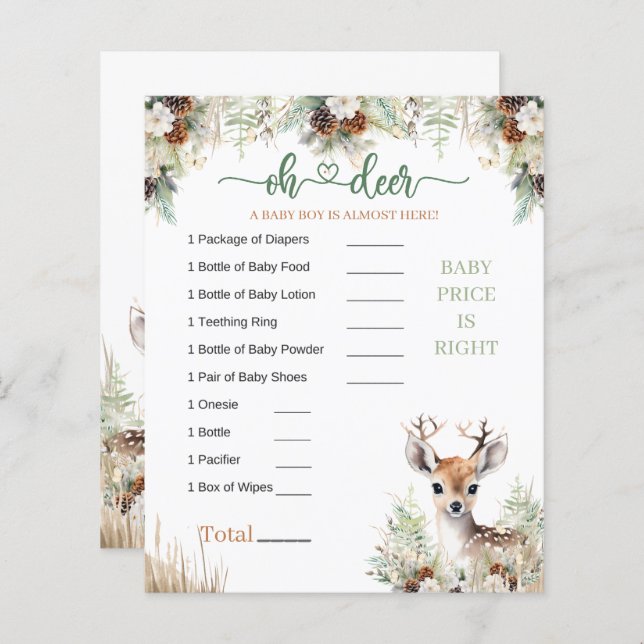 Jogo de Chá de fraldas do Woodland Deer (Frente/Verso)