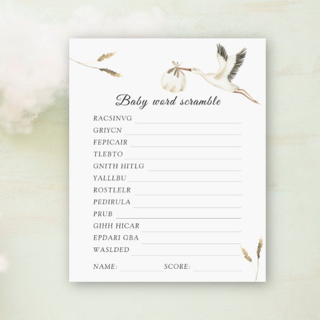 Jogo de chá de fraldas do Word de chá de fraldas d (Criador carregado)