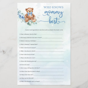 Jogo de Chá de fraldas Eucalyptus Wreath Teddy Bea