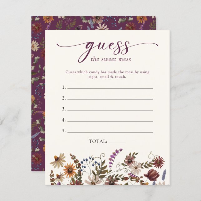 Jogo de Chá de fraldas Floral (Frente/Verso)