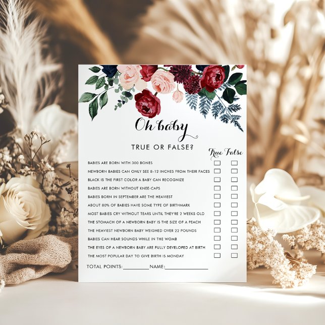 Jogo de Chá de fraldas Floral Azul de Marinho Rosa (Criador carregado)