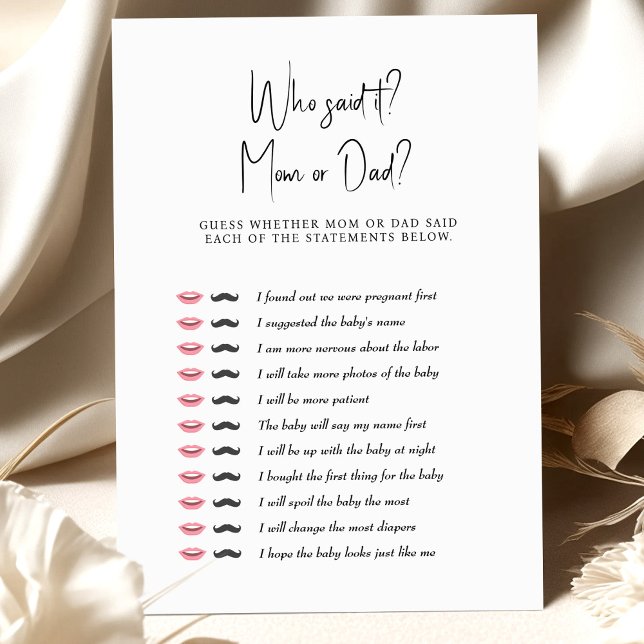 Jogo De chá de fraldas Que Disse? Mãe ou Pai? (Criador carregado)