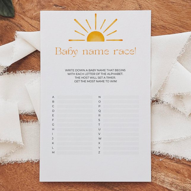 Jogo de Chá de fraldas Race do Nome do Bebê (Criador carregado)