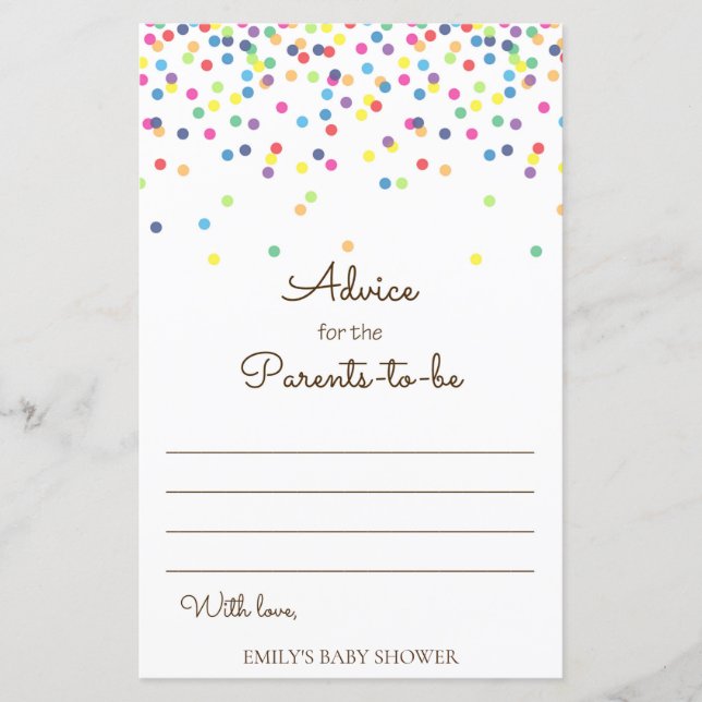 Jogo de Chá de fraldas Rainbow Sprinkle IMPRESSO (Frente)